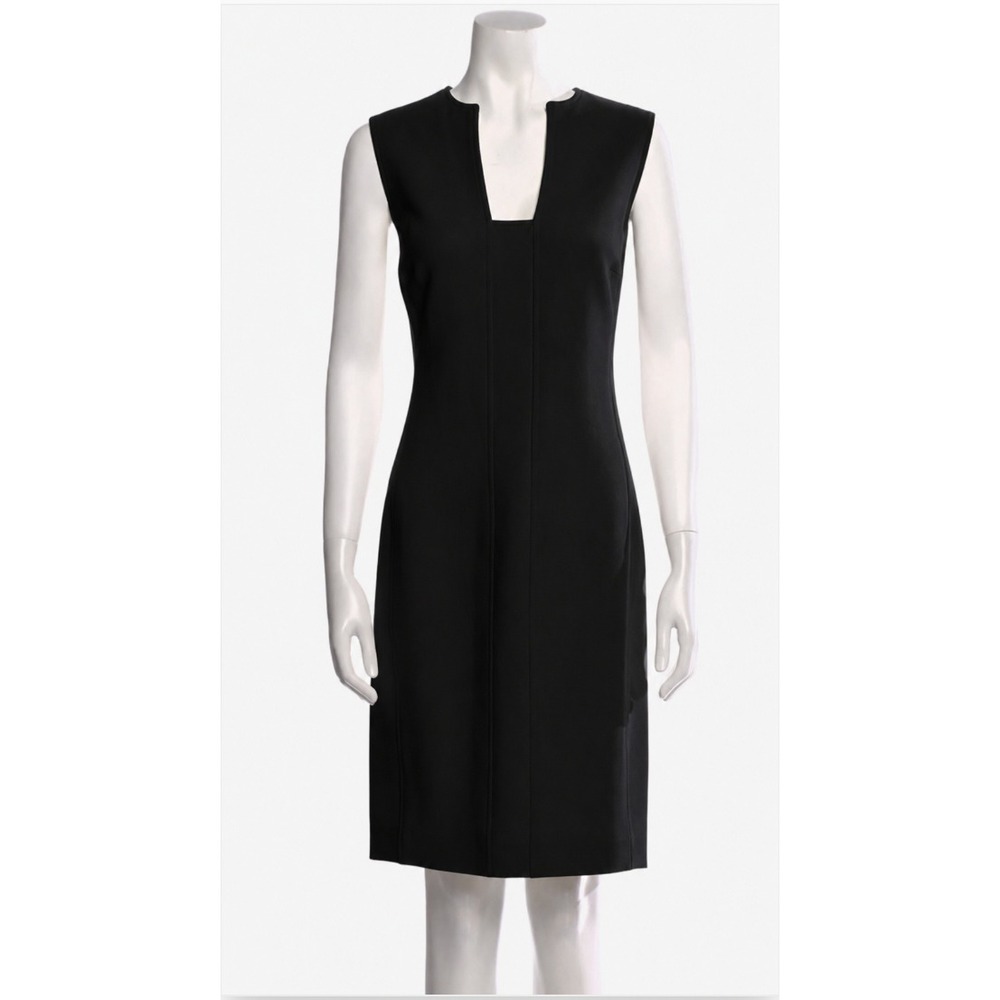 Ralph Lauren Black Label Black Sleeveless Sheath Dress Made i Italy Wool Silk 10